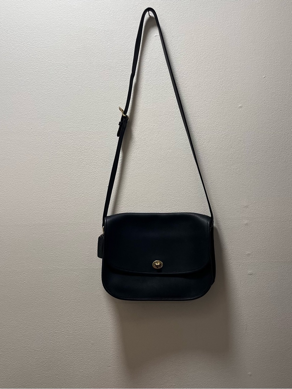 Coach Vintage City Bag Leather Crossbody Shoulder Bag, Black